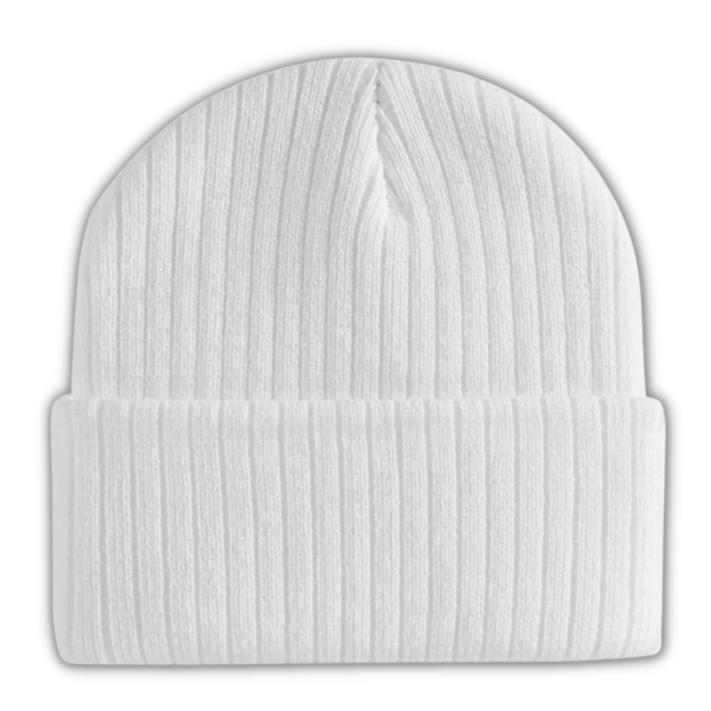 Gorro clássico de malha côtelada branco da marca Bangcool, com design simples e confortável para uso diário.