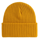 Gorro clássico de tricô côtelé amarelo, chapéu Bangcool, estilo simples e confortável para o inverno.