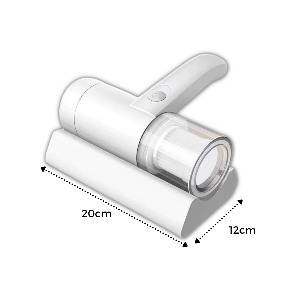 Aspirador de mão Tomshoo para colchões, aparelho compacto e portátil para limpeza de poeira e ácaros em superfícies.