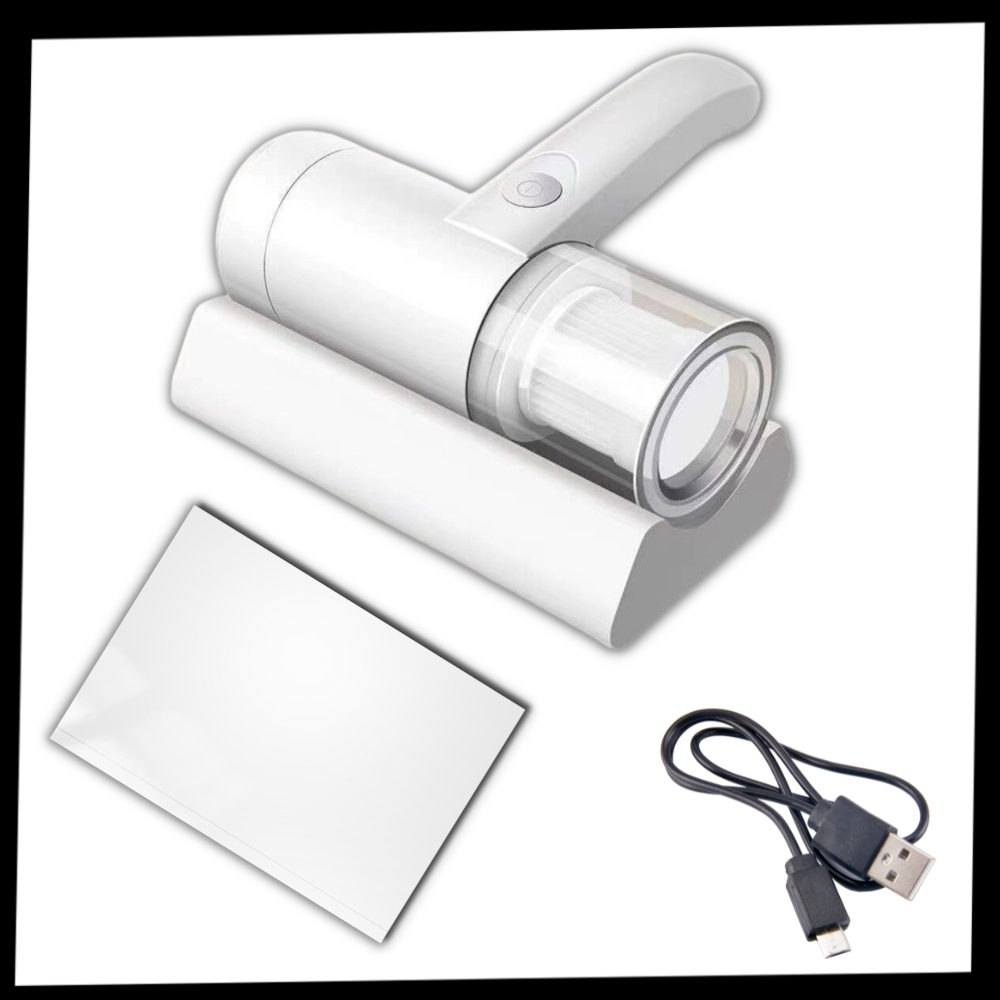 Aspirador de mão Tomshoo para colchões, dispositivo compacto com bocal de sucção para limpeza eficiente de poeira e ácaros.