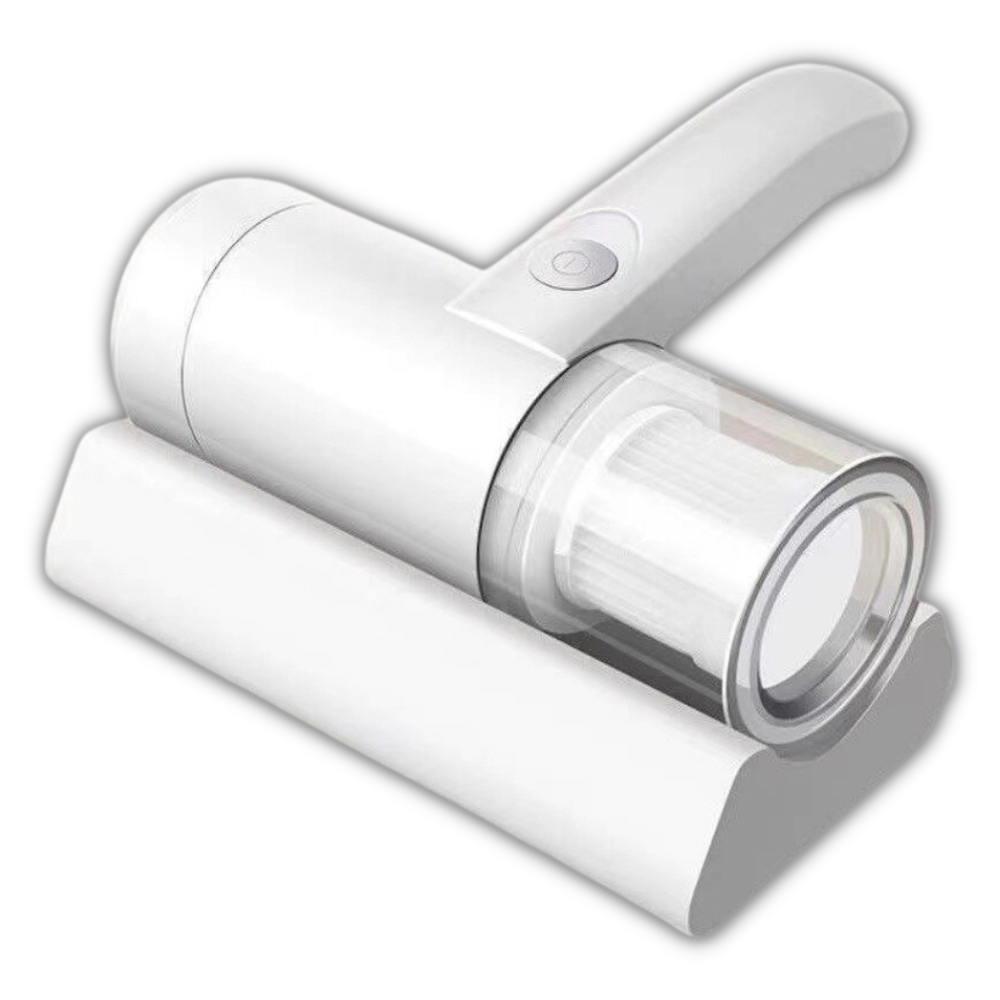 Aspirador de mão Tomshoo para limpeza de colchões, com bocal compacto e design ergonômico para remoção de poeira e ácaros.