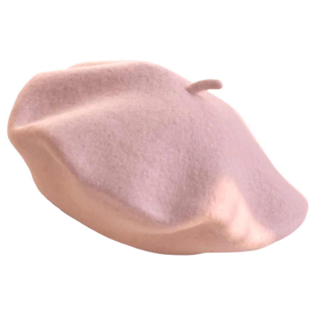 Béret clássico em lã para mulher, estilo artístico, na cor pink, de chapellerie da marca Byte Legend.