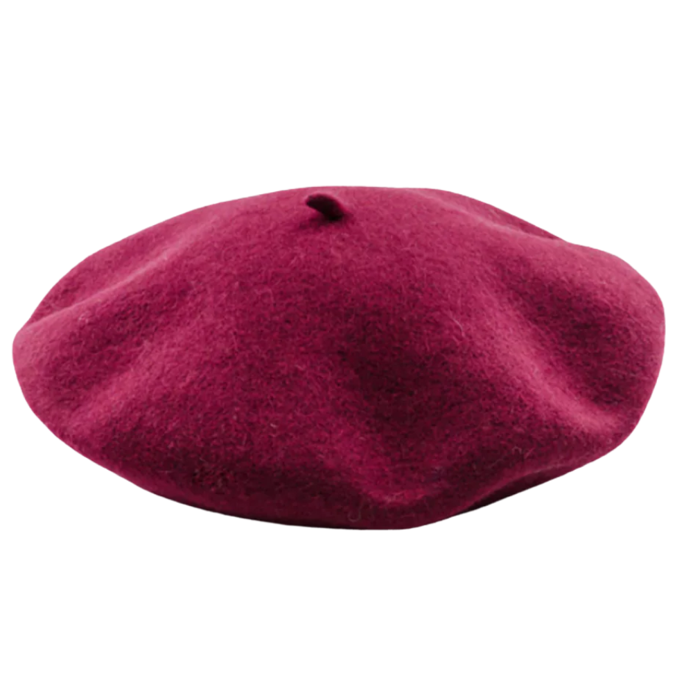 Bérete clássico de lã para mulher, acessório de chapellerie da Byte Legend, em tom vinho, estilo elegante e confortável.