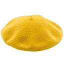 Béret clássico em lã amarelo para mulher, acessório de chapellerie da Byte Legend, com textura de lã visível na imagem.