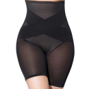 Calcinha modeladora alta da Eastjing, tecido preto, ajuste firme na cintura e abdomen, roupa íntima modeladora para emagrecimento.