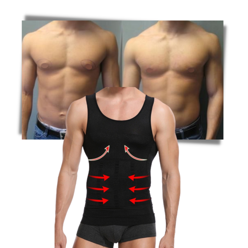 Camisa de compressão modeladora da marca Mersariphy, débardeur amincissant para modelar a silhueta e oferecer suporte.