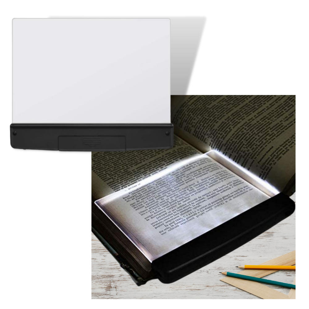 Lâmpada de leitura LED portátil Yks com brilho ajustável, luz branca, ideal para leitura e estudos.