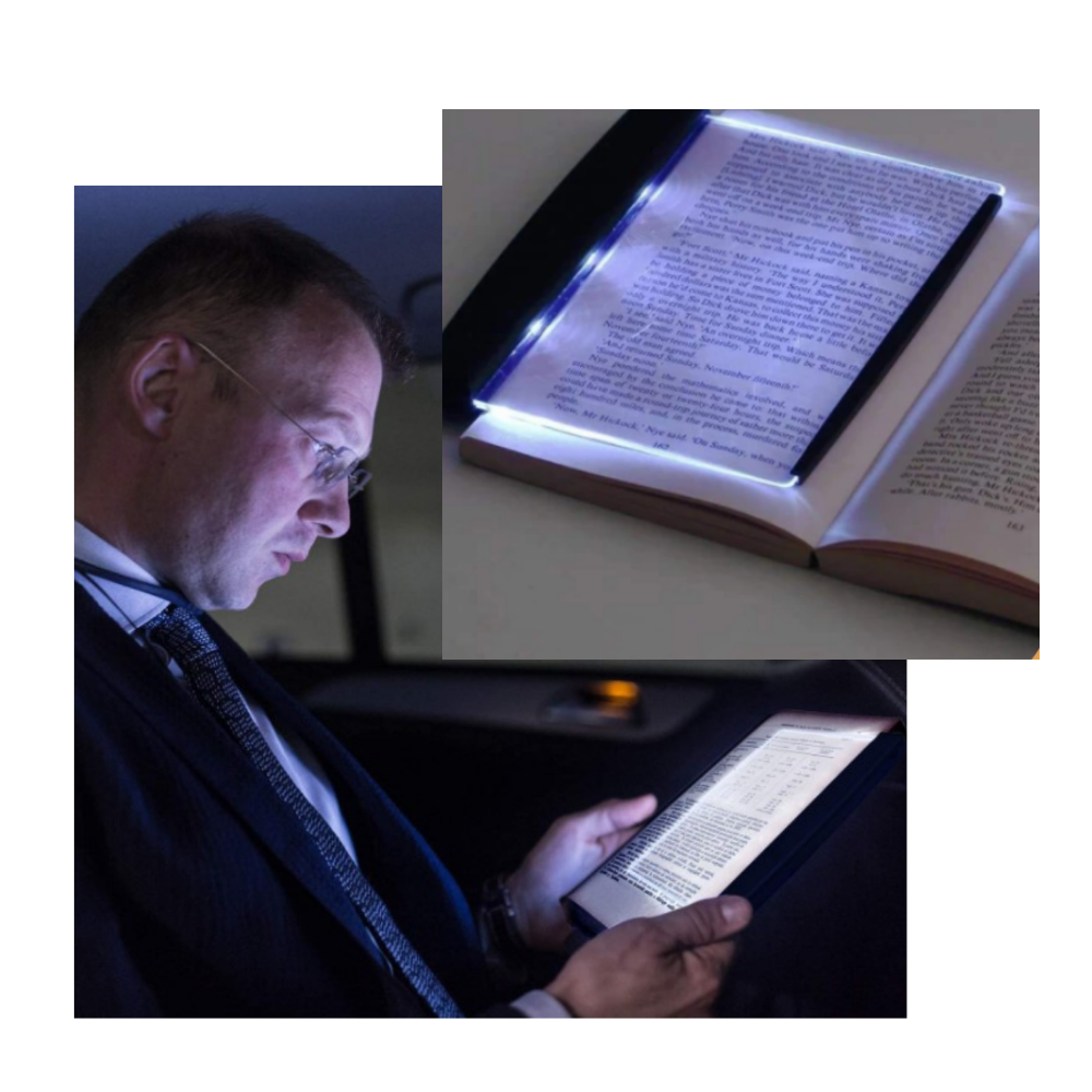 Lâmpada de leitura LED portátil Yks com luz suave para leitura e proteção dos olhos, com design compacto e ergonômico.