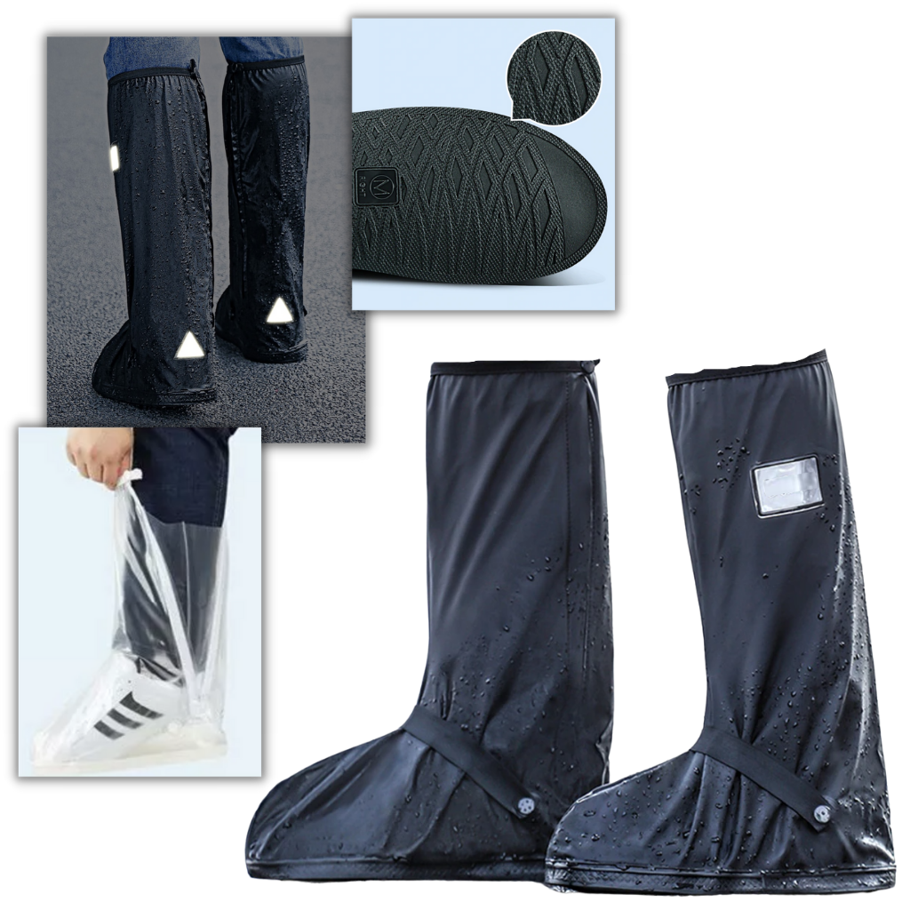 Couvre-chaussures impermeáveis da marca Genérico, sobre-chaussures resistentes à água, usados para proteger calçados.