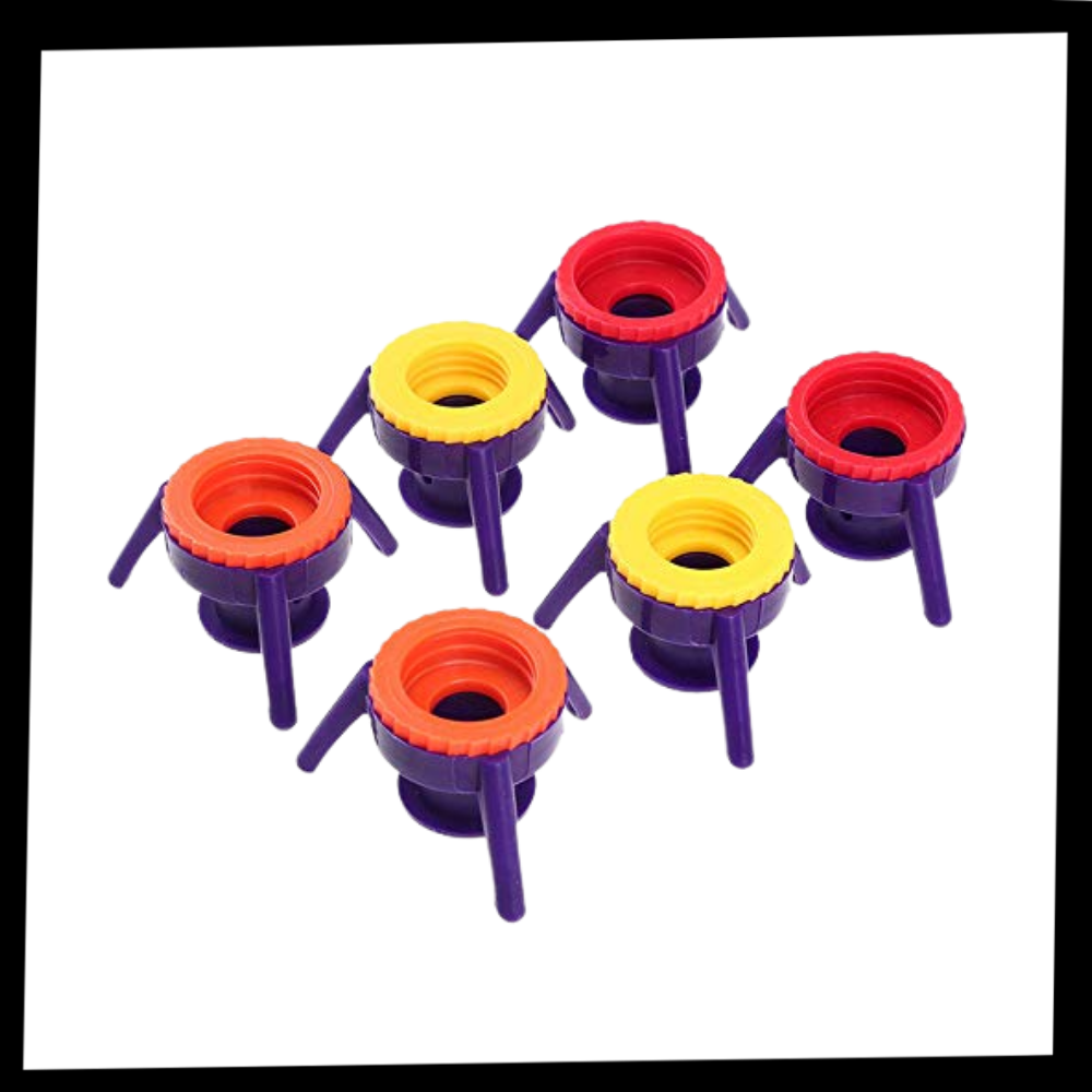 Conjunto de 6 suportes de garrafa, acessórios de bar da marca Shengen, para vedar e apoiar garrafas de bebidas.