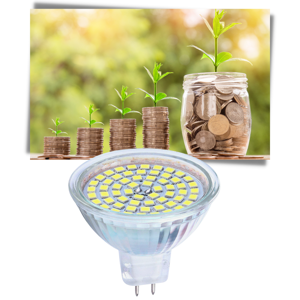 Conjunto de 3 lâmpadas LED econômicas da marca Sodial, com efeito de economia de energia.