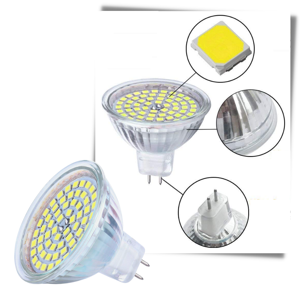 Conjunto de 3 lâmpadas LED econômicas da marca Sodial, destacando o design compacto e eficiência energética.