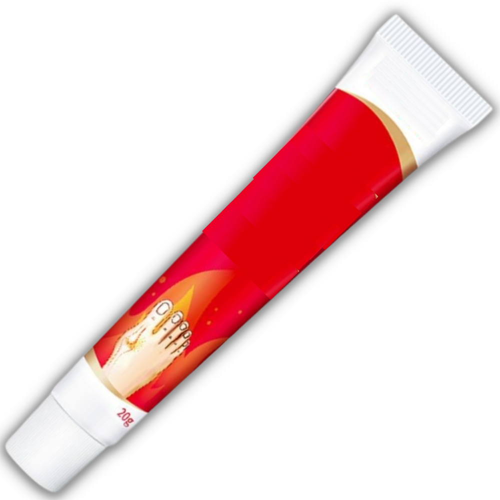 Creme anti-inflamatória para joanetes do pé, produto de cuidado dos pés da marca Aomeily, aplicado na região do dedo.