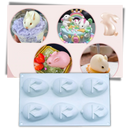 Forma de silicone para assados em formato de mini-coelho, ideal para confeitaria e culinária, da marca Eastjing.