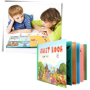 Livro de atividades pedagógicas Montessori da Blue Scratch com páginas coloridas e atividades educativas para crianças