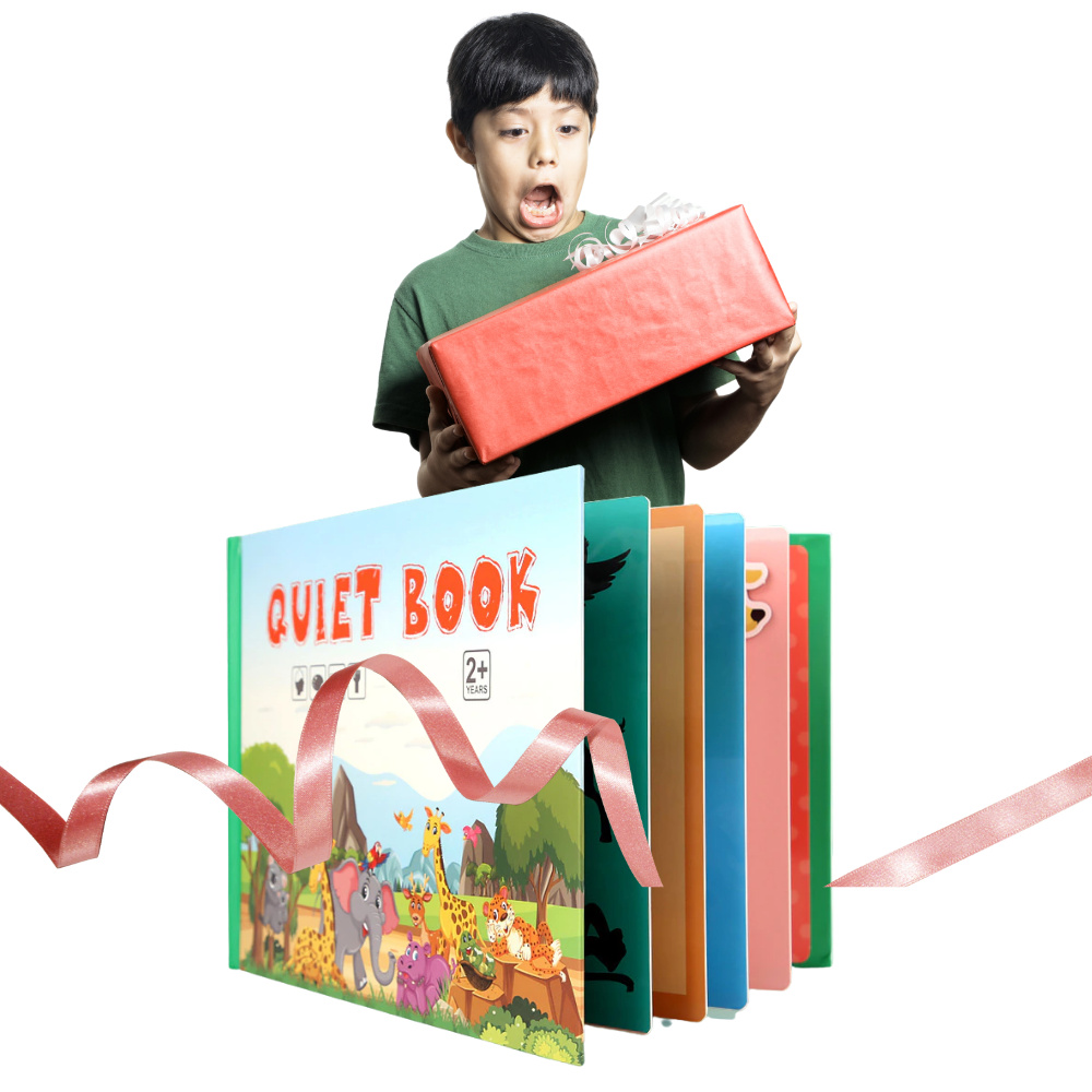 Livro de atividades pedagógicas Montessori da Blue Scratch, brinquedo educativo com páginas interativas para crianças.
