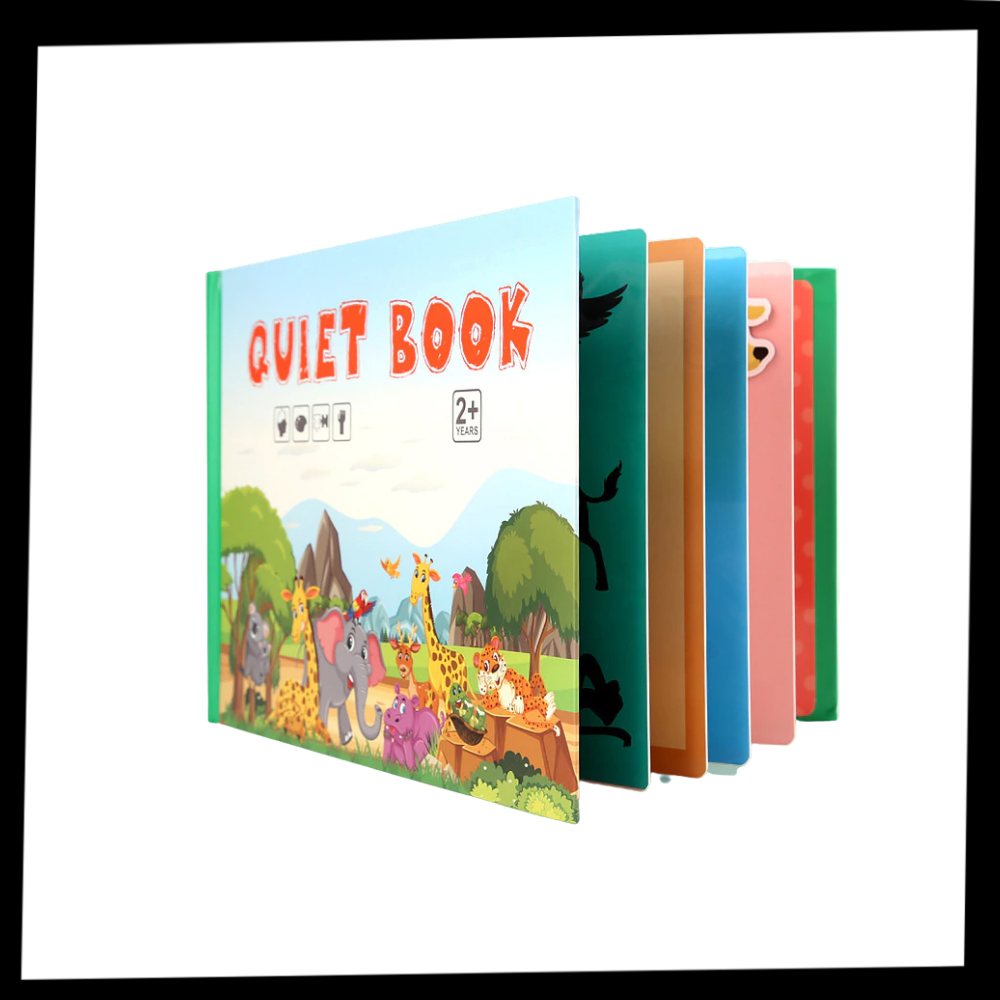 Livro de atividades Montessori da Blue Scratch, brinquedo educativo com páginas interativas para crianças aprenderem brincando.