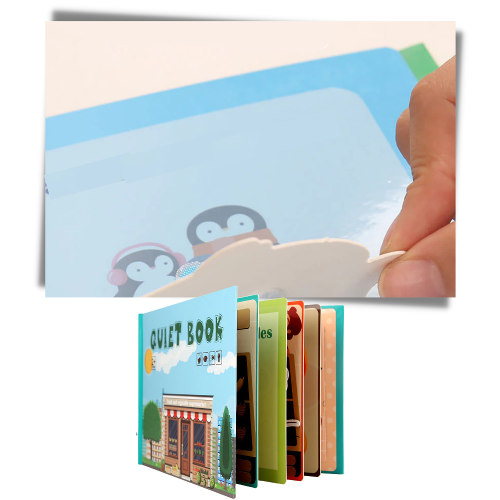 Livro de atividades pedagógicas Montessori Blue Scratch, brinquedo educativo com páginas coloridas e arestas arredondadas para crianças