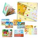 Livro de atividades Montessori Blue Scratch, brinquedo educativo com páginas interativas para crianças aprenderem brincando