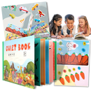 Livro de atividades pedagógicas Montessori Blue Scratch, brinquedo educativo com páginas coloridas e atividades interativas para crianças