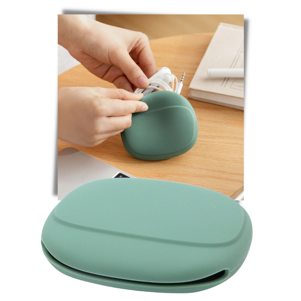 Estojo de silicone Dido para acessórios eletrônicos, compacto e multifuncional, ideal para guardar cabos e pequenos dispositivos.
