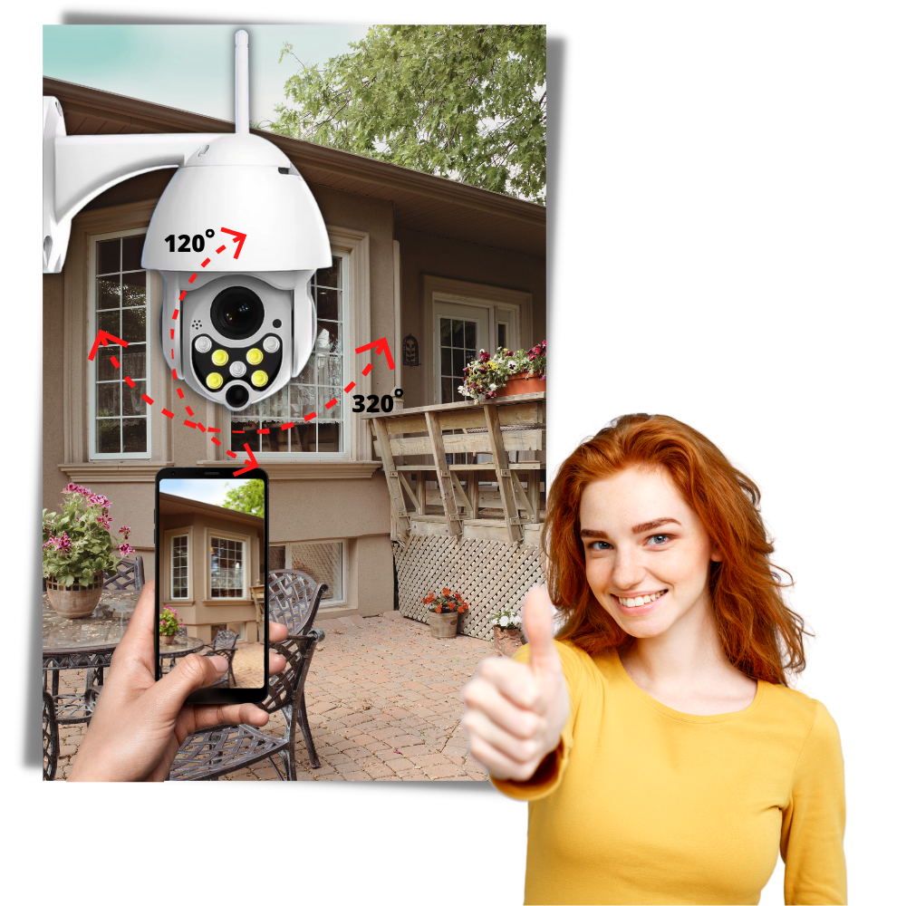 Câmera de vigilância Wi-Fi Shen Zhen Luom Tecnologia com lente grande angular, alta definição, visualização ampla.