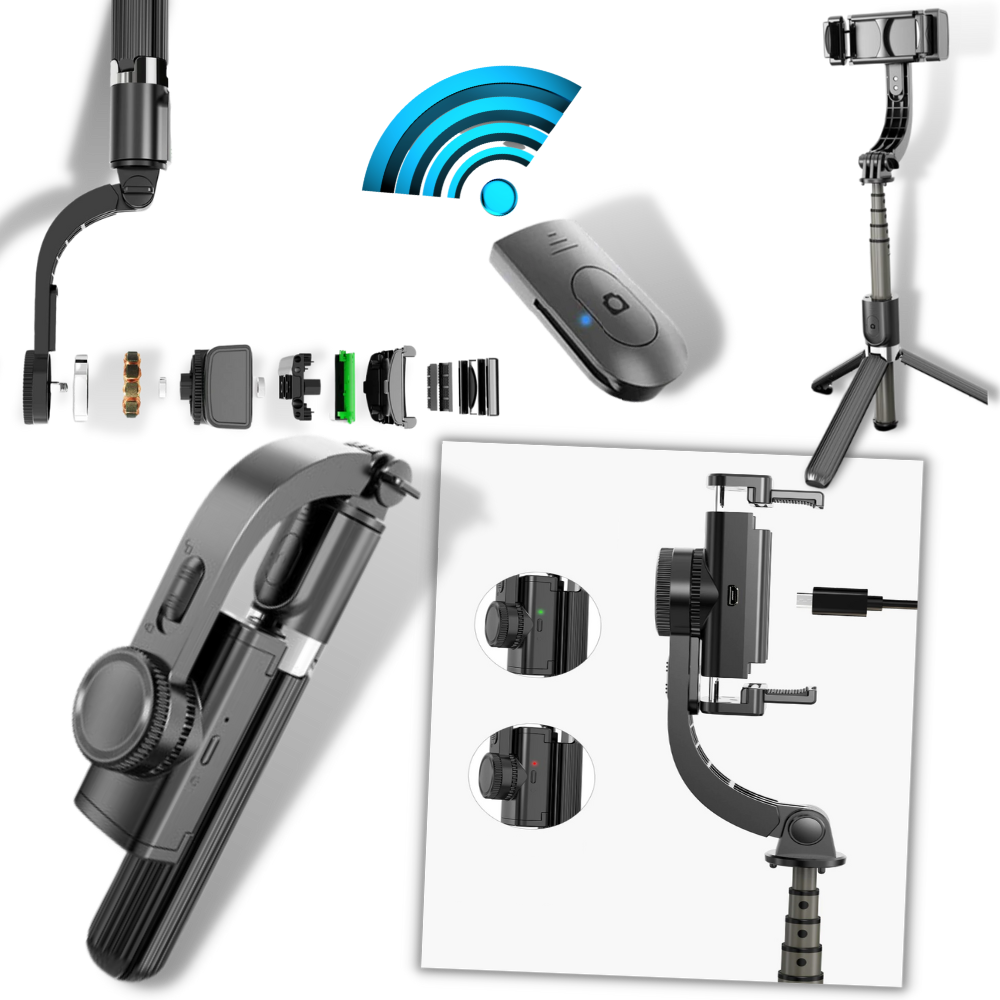 Trípode de telefone 3 em 1 Onleny Dayfuli para estabilização de vídeos e selfies, compatível com smartphones.