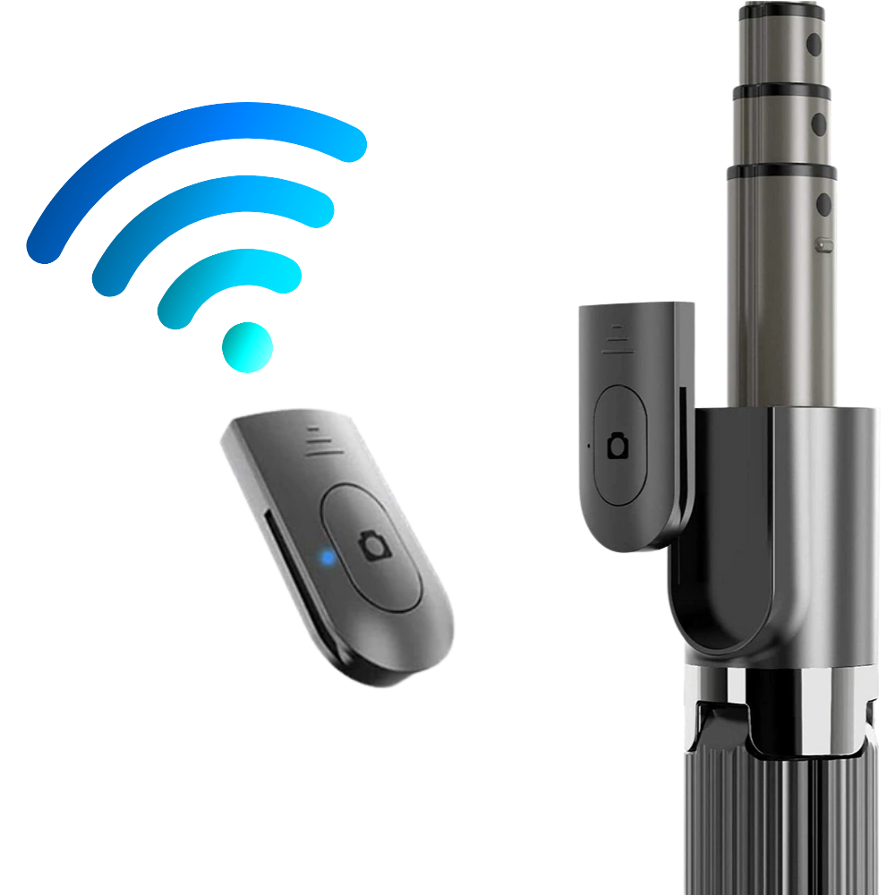 Trípode de telefone 3-em-1 Onleny Dayfuli com controle remoto Bluetooth e estabilizador de câmera para vídeos e fotos.
