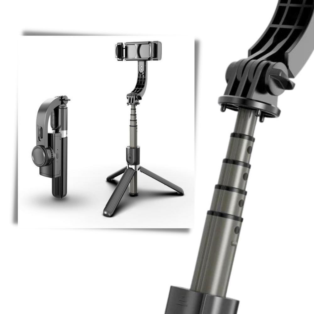 Tripé de telefone 3-em-1 Onleny Dayfuli, suportes ajustáveis, selfie stick extensível e estabilizador para telemóveis.