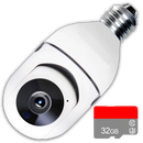 Ampola inteligente com câmera de vigilância Shiziwei, câmera de segurança 2MP com iluminação integrada e design compacto
