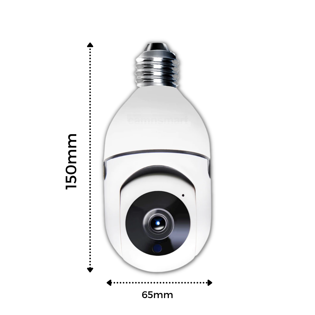 Ampola inteligente Shiziwei com câmera de vigilância, iluminação LED, design compacto e funcional para segurança doméstica.