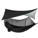 Rede de camping e caminhada Sodial, tente-hamac preta para camping, ideal para aventuras ao ar livre e relaxamento.