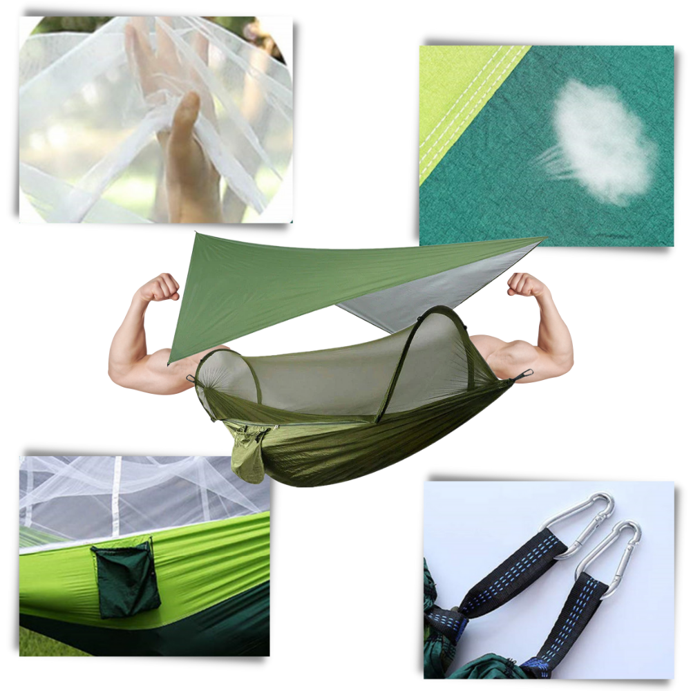 Rede de camping e caminhada Sodial, tente-hamac durável para camping e aventura ao ar livre, com estrutura resistente e confortável.