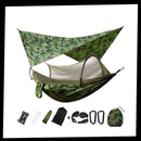 Rede de camping e caminhada Sodial, tente-hamac portátil com suporte para relaxar ao ar livre em atividades de camping e trilha.