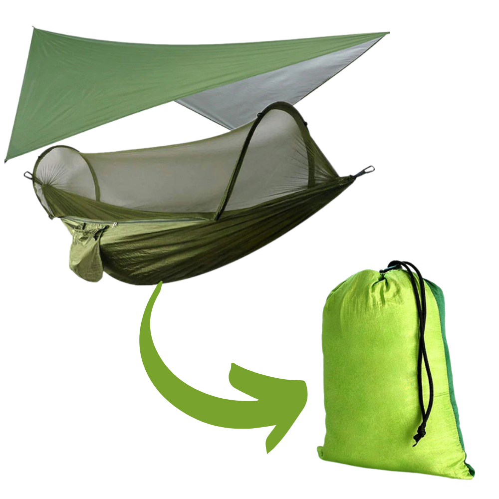 Rede de camping portátil Sodial, tente-hamac para camping e atividades ao ar livre, com suporte resistente e fácil de montar.