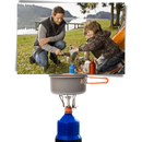 Mini réchaud de camping Yks à gaz avec brûleur pour camping et randonnée, compact et pratique pour cuisiner en extérieur