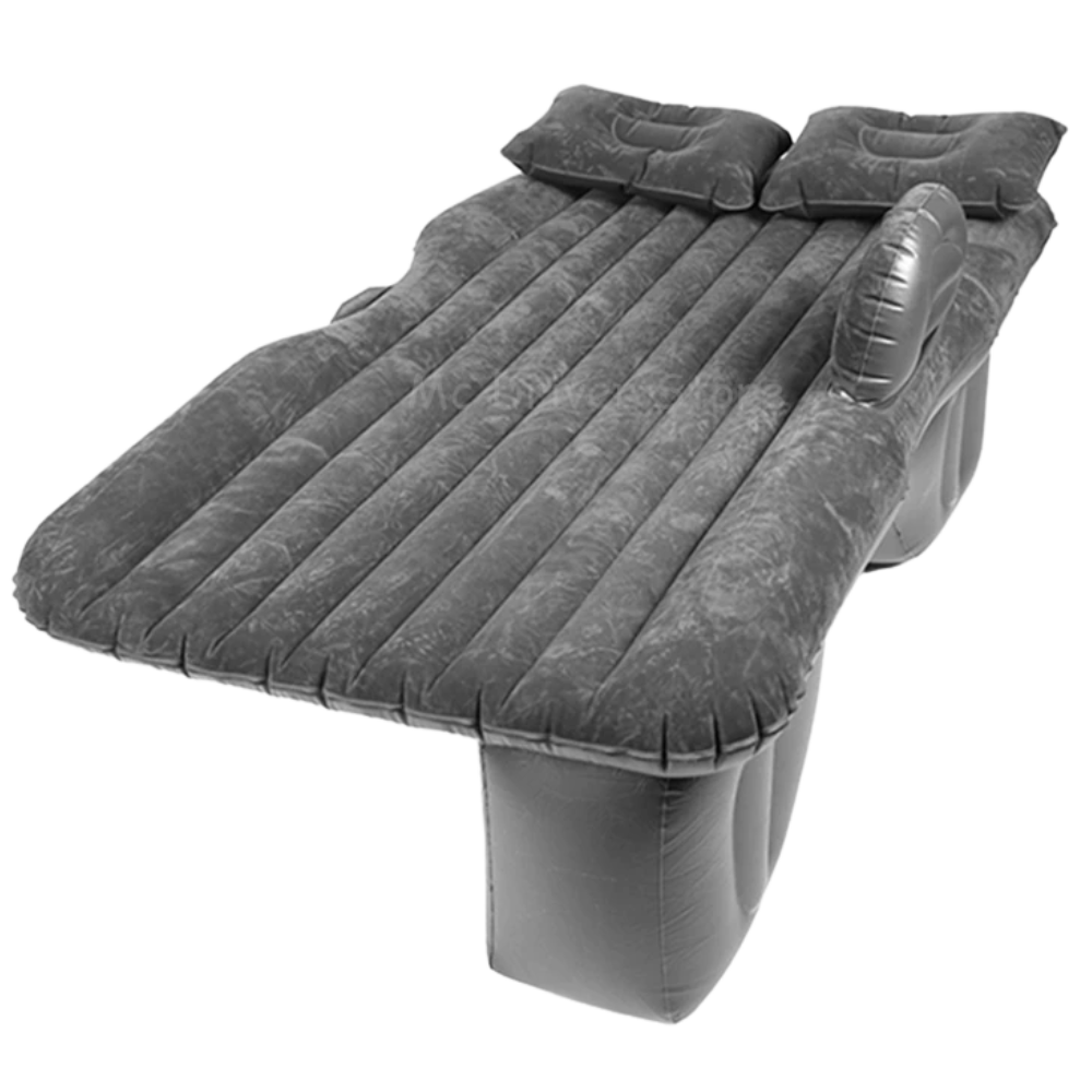 Colchão inflável preto da Nex para assento de carro, ideal para camping e viagens, com superfície confortável e resistente.