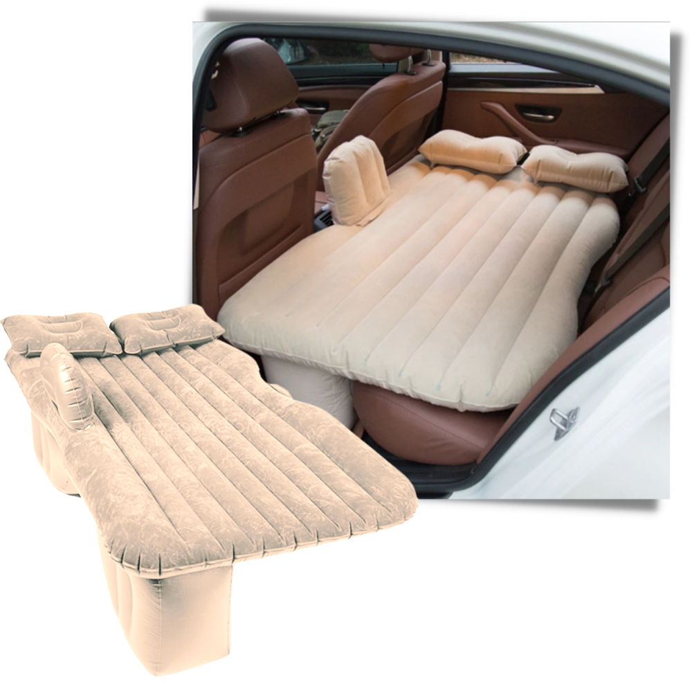 Colchão inflável para assento de carro da Nex, ideal para camping e viagens, com superfície confortável e fácil de transportar.