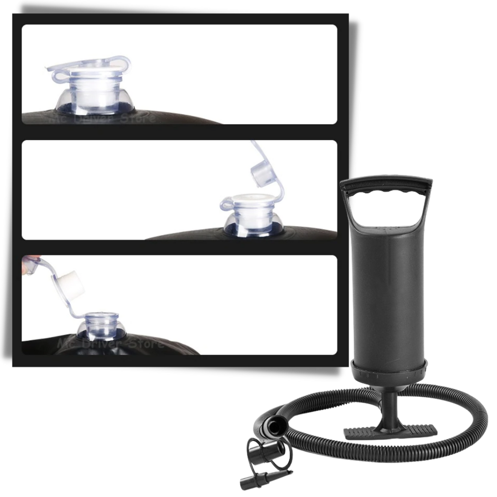 Colchão inflável para assento de carro da marca Nex, ideal para camping e viagens, mostrando a superfície acolchoada e inflável