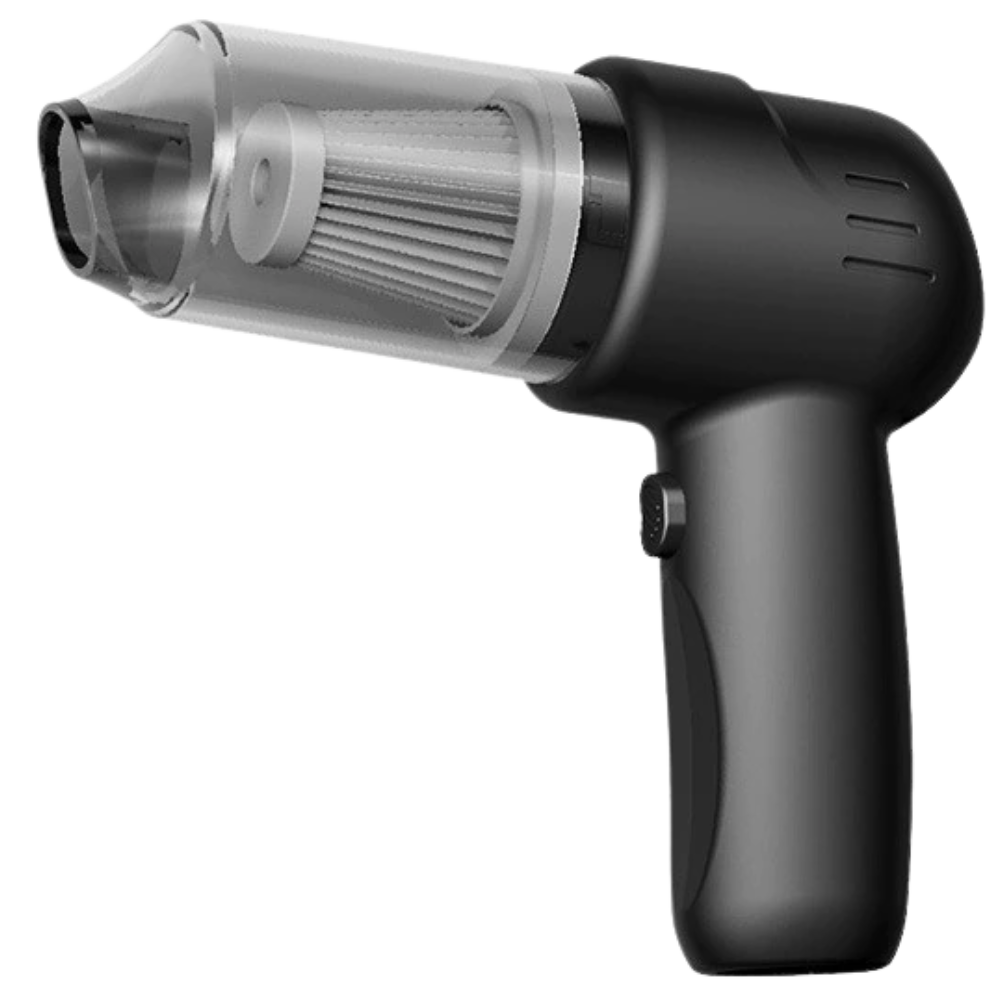 Aspirador de mão sem fio Cbcbtwo, compacto e preto, ideal para limpeza rápida de superfícies e espaços pequenos.