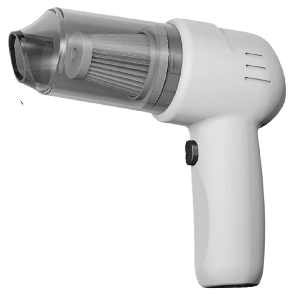 Aspirador de mão sem fio Cbcbtwo branco, compacto e portátil, ideal para limpeza rápida de superfícies e áreas difíceis de alcançar.