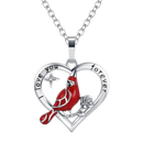 Colar Ottwn com pingente de cardenal em forma de coração, joia delicada e elegante em design de colar com pingente de coração.