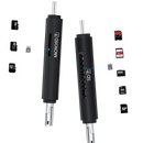 Leitor de cartões de memória USB 3 em 1 da Gbrotan, componente de computador com slots para diferentes cartões.
