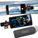 Leitor de cartões de memória USB 3 em 1 da Gbrotan, componente de computador, com portas para diferentes tipos de cartões.