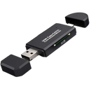 Leitor de cartões de memória USB 3 em 1 Gbrotan, componente de computador com slots para diferentes tipos de cartões.