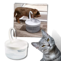 Fonte de água automática para gatos Urbest com luz LED, com design moderno e recipiente para água fresca.