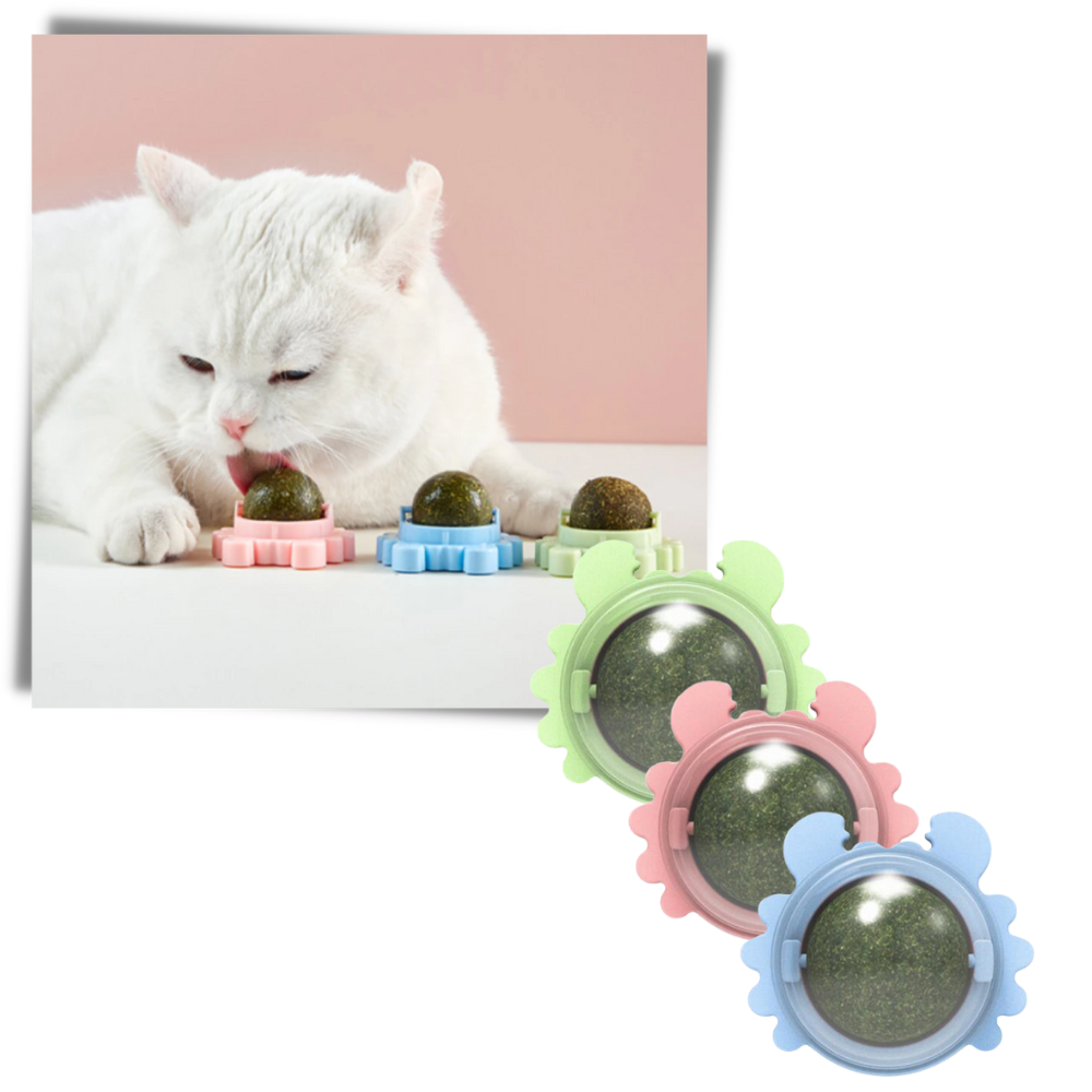 Brinquedo de bola de hortelã rotativa para gatos, acessório divertido da marca Linfan com design giratório e estimulante.
