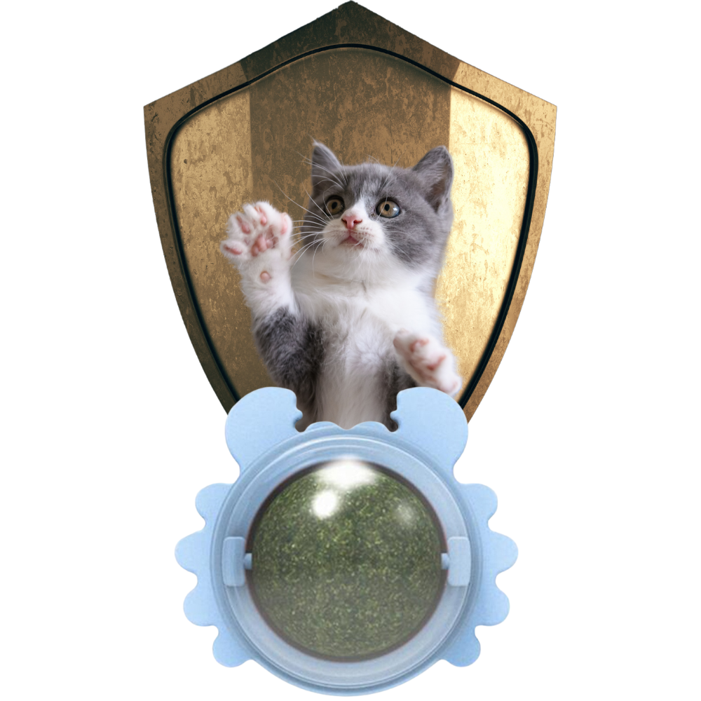 Bola de menthe rotativa para gatos da marca Linfan, acessório de brinquedo para estimular e entreter os felinos.