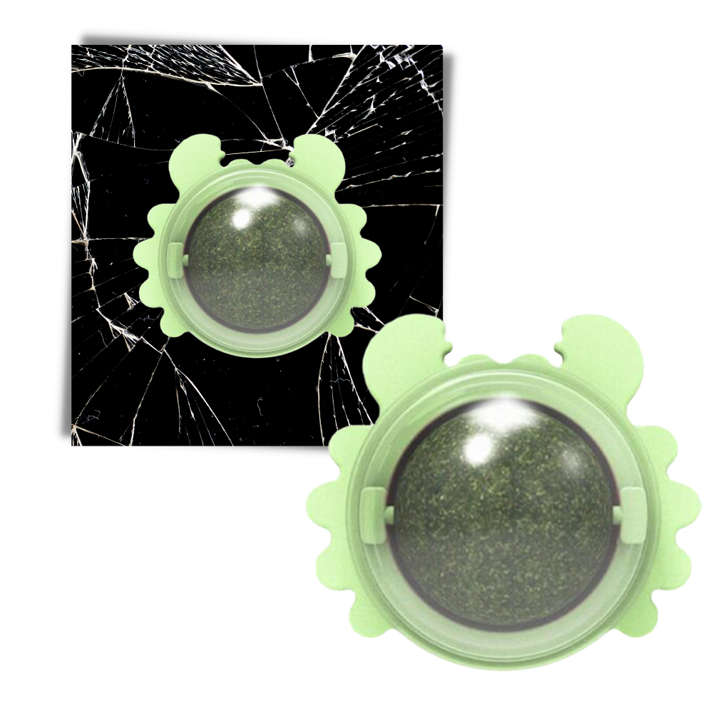 Brinquedo bola de hortelã para gatos da marca Linfan, rotativo, resistente e durável, acessório divertido para felinos.