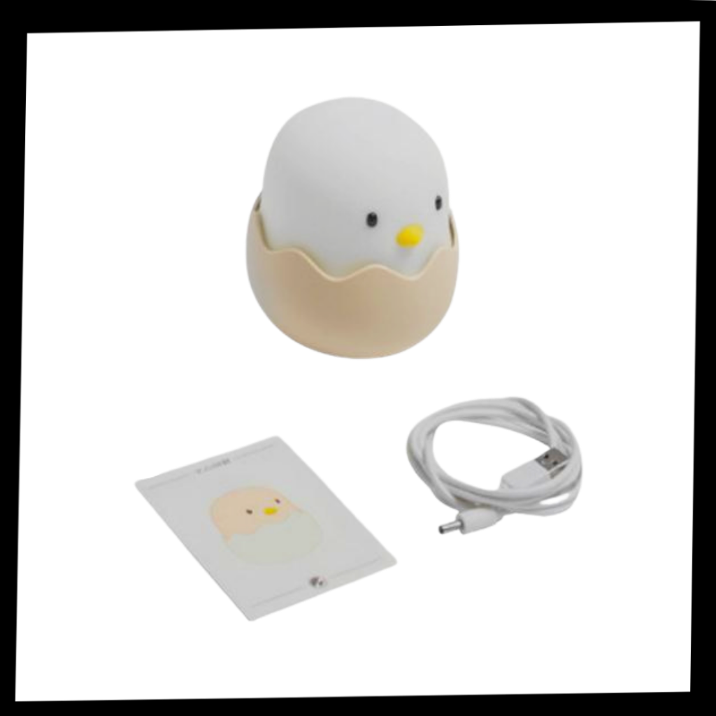 Lâmpada de noite em forma de pintinho da Outdo Electronics, com luz suave para ambiente aconchegante e decoração infantil.